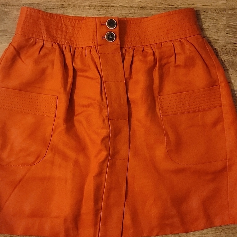 Womens J Crew Skirt, New with tags, size 12, fully lined,coral-orange, Pockets
